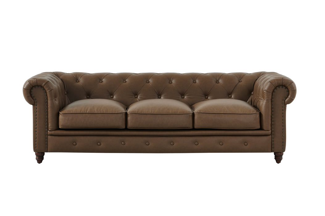 Cornelia Modern Contemporary Eco Leather Sofa - Brown