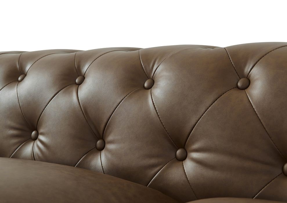 Cornelia Modern Contemporary Eco Leather Love Seat - Brown