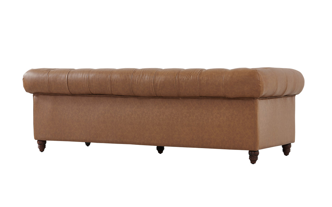 Cornelia Modern Contemporary Eco Leather Sofa - Light Brown
