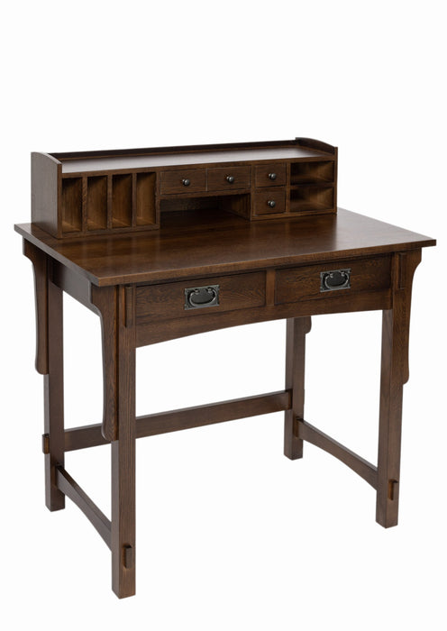 Mission Oak Desk with Removable Organizer - Walnut
