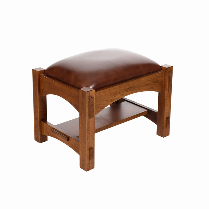 Preorder Craftsman / Mission Leather and Oak Armchair - Chestnut