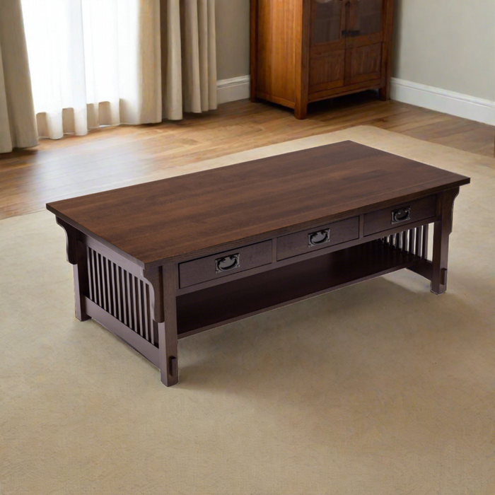 Mission Crofter Style 6 Drawer Coffee Table - Walnut
