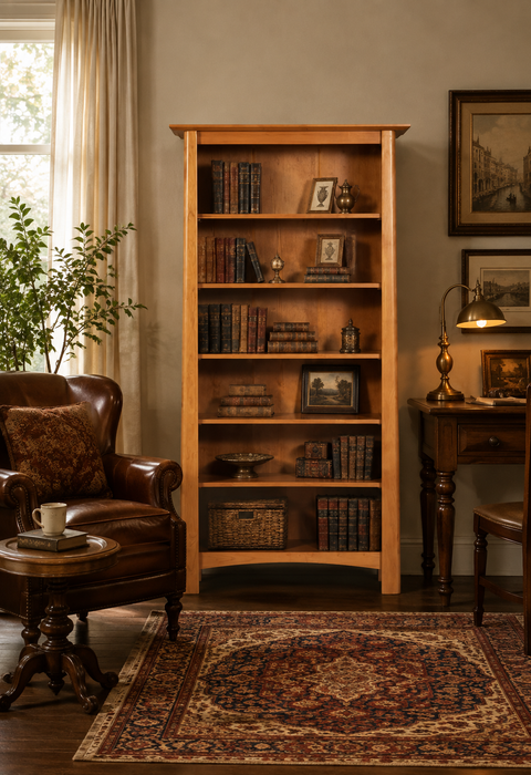 Heritage Cherry Solid Cherry Wood Tall 72" High Bookcase