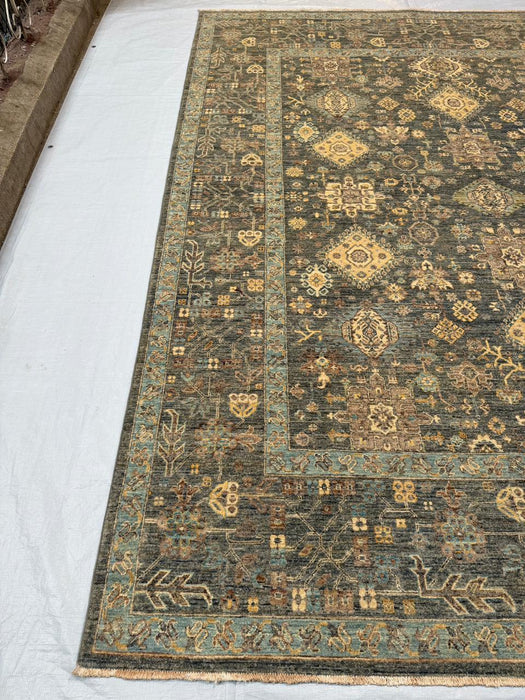 Hand-Knotted Vegetable Dye Agra Rug from Pakistan, 8' 3" x 10' 6"