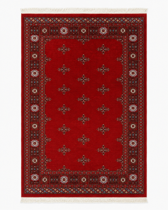 Hand-Knotted Pakistani Bokhara Rug – 100% Wool, 3' x 5'