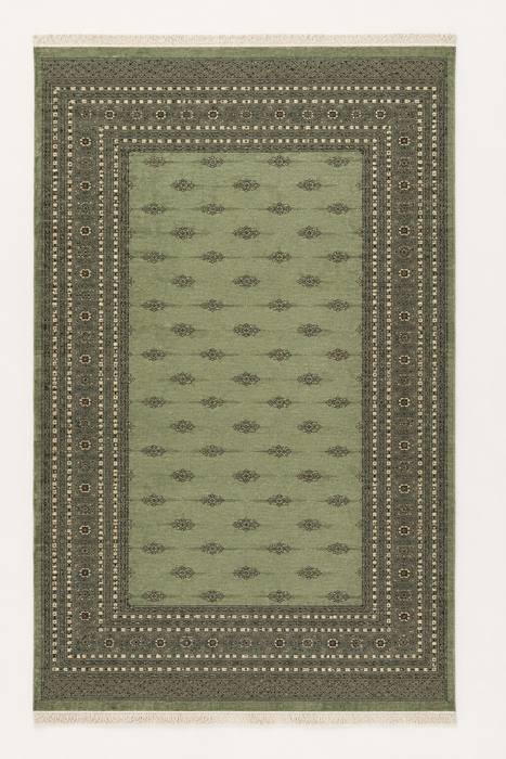 Hand-Knotted Pakistani Bokhara Rug – 100% Wool, size 9' x 12'