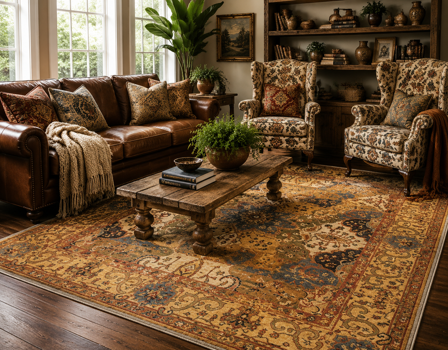 Hand-Knotted Vegetable Dye Bakhtiar Rug from Pakistan,  8' 3" x 9' 10"