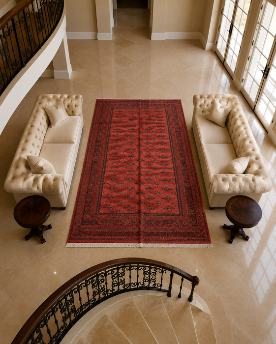 Hand-Knotted Pakistani Bokhara Rug – 100% Wool, 6'6 x 9'6
