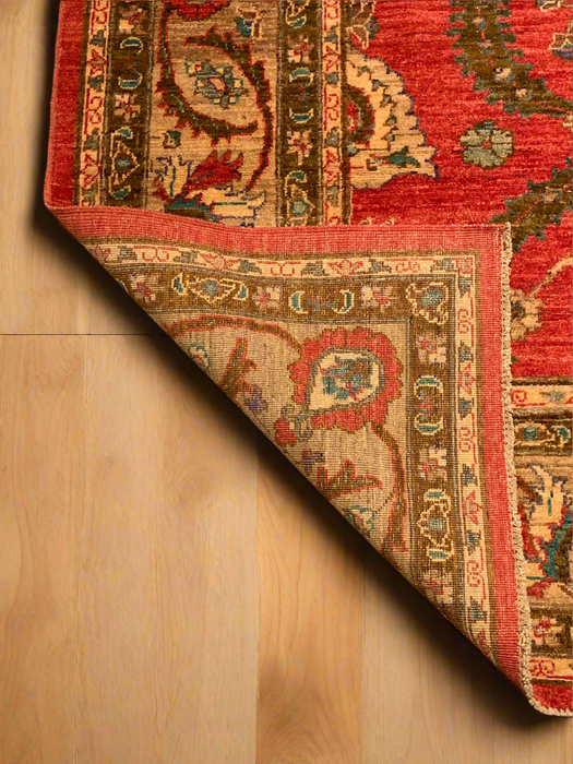 Hand-Knotted Sultanabad Vegetable-Dyed Wool Rug, 8" x 10" (K)