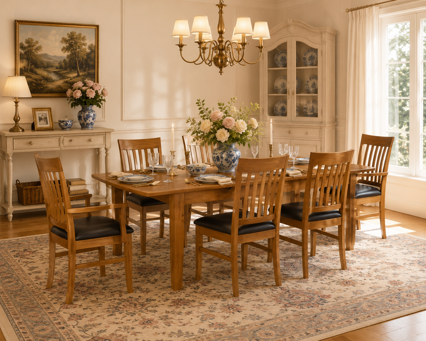 Heritage Cherry Solid Cherry Wood Dining Table & Chairs Set