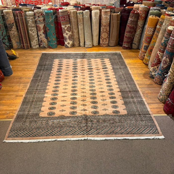 Hand-Knotted Pakistani Bokhara Rug – 100% Wool, size 9' x 12'