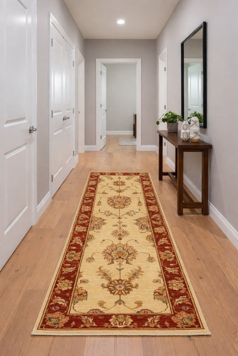 Hand-Knotted Sultanabad Vegetable-Dyed Wool Rug, 2" x 4' 9"  (K)