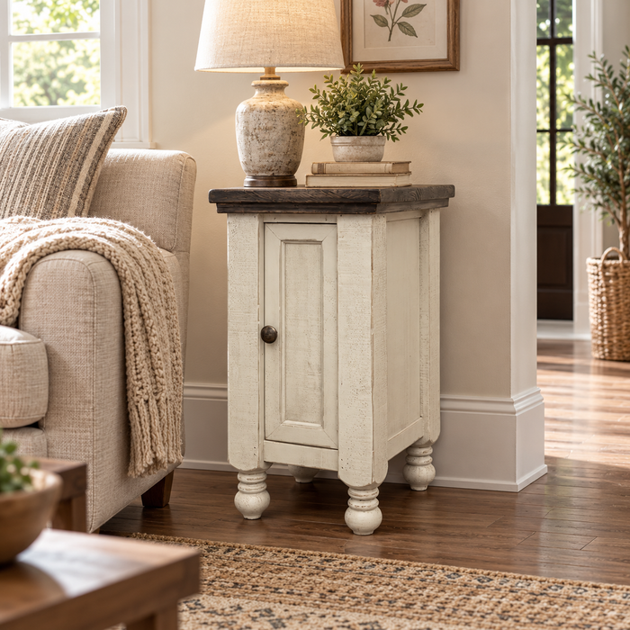 Stonegate Two-tone Solid Pine Rustic Side Table