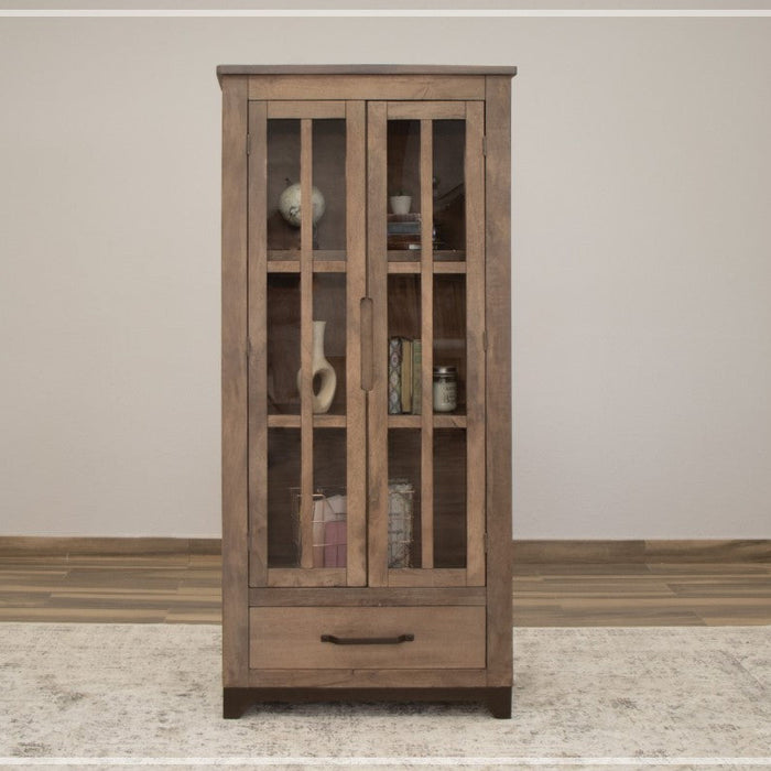 Natural Parota Wood Bookcase Cabinet - 70.75" high