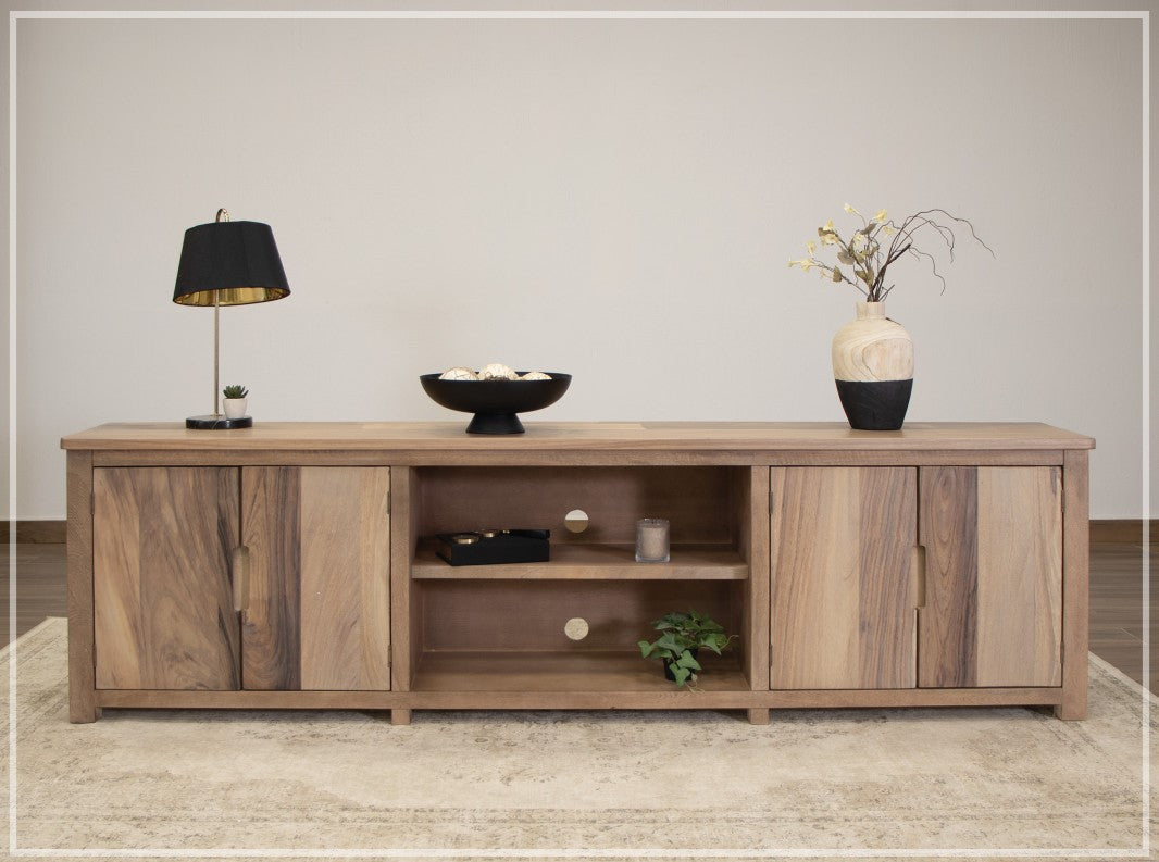 Natural Parota Solid Wood TV Stand–93