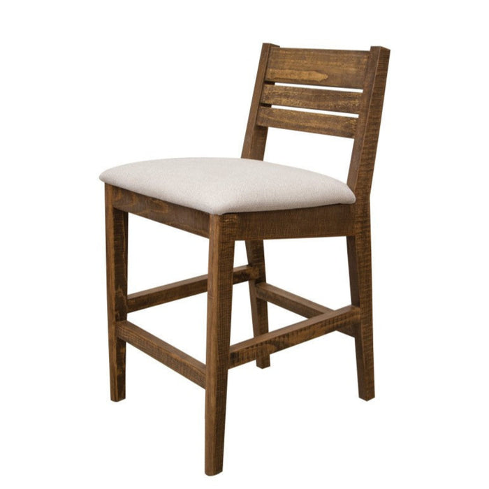 Giza Solid Wood Bar Stool With Upholstered Seat - 30"
