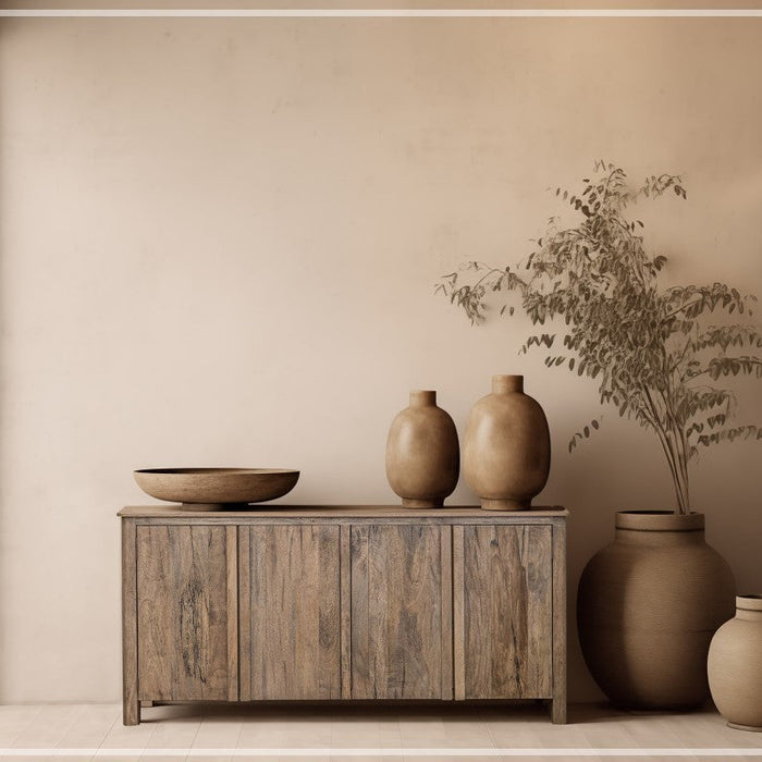 Lotus Rustic Modern 4 Door Multi Purpose Console