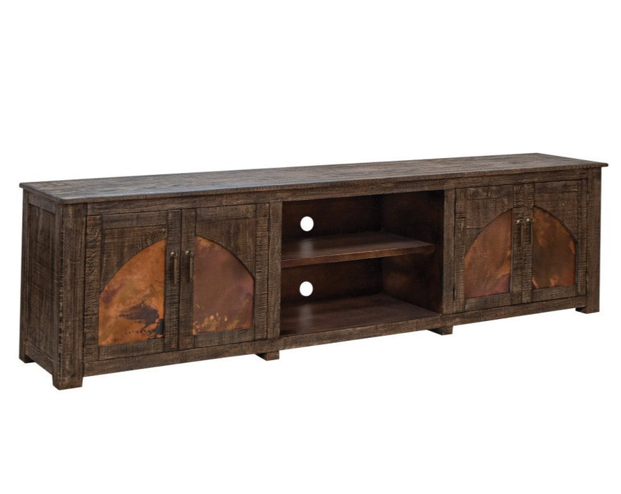 Mystic Pine Wood and Copper TV Stand 93"