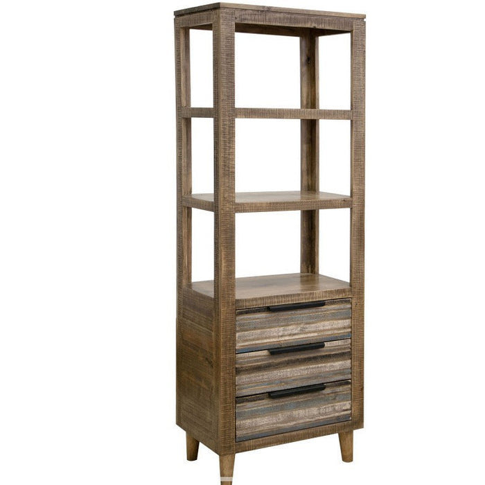 Misha Solid Pine Bookcase 3-drawers & open Shelves - 73" high