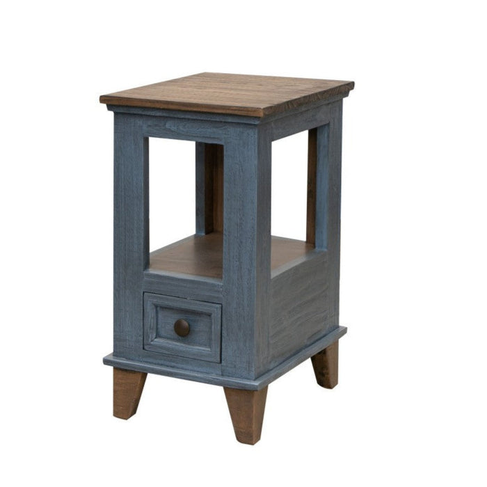 Camilla Solid Wood Side Table - Blue