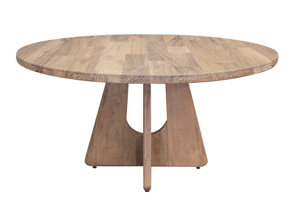 Natural Parota Solid Wood 59" Round Dining Table Set