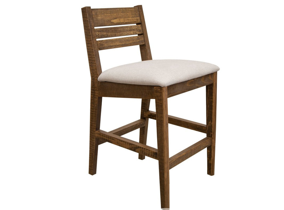 Giza Solid Wood Bar Stool With Upholstered Seat - 30"