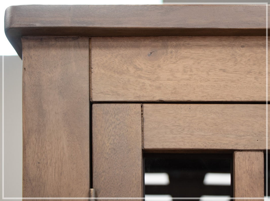 Natural Parota Wood Bookcase Cabinet - 70.75" high