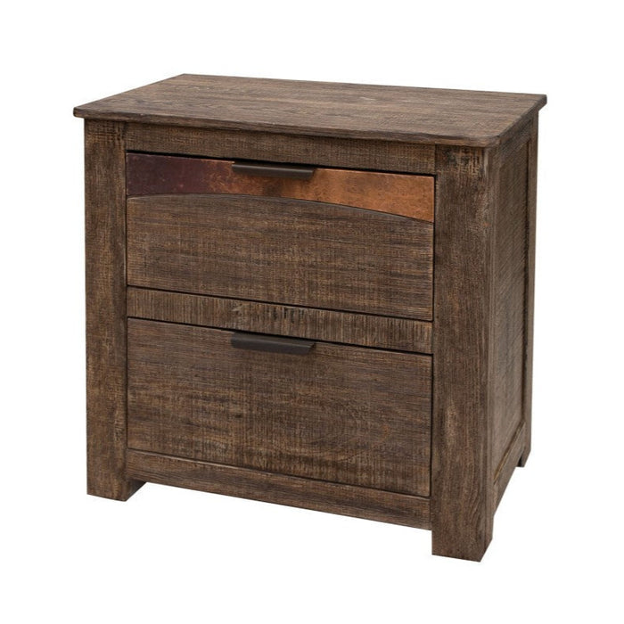 Mystic 2 Drawer Nightstand with Copper Inlay