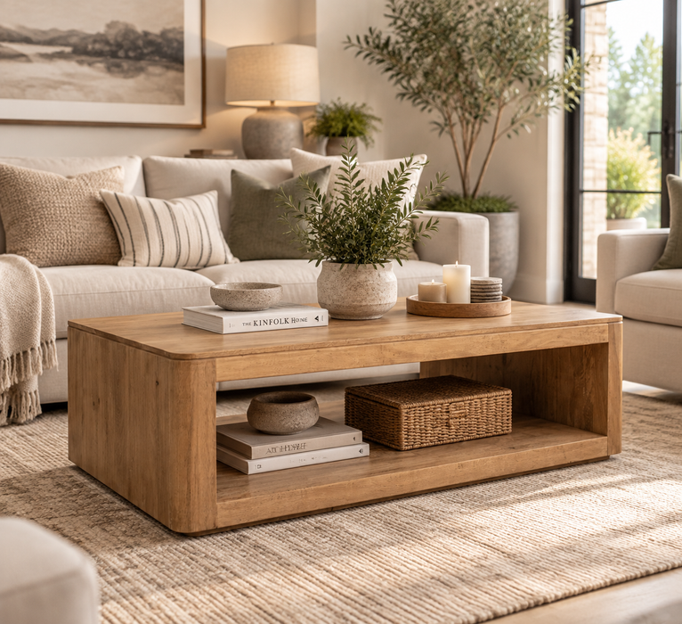 Alexander Solid Wood Living Room Table Set