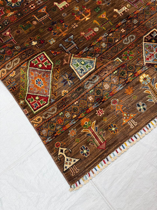 Hand-Knotted Vegetable Dye Bakhtiar Rug from Pakistan,  8' x 10'