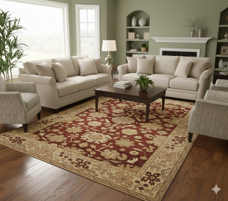 Hand-Knotted Sultanabad Vegetable-Dyed Wool Rug, 9' 1" x 12"  (K)