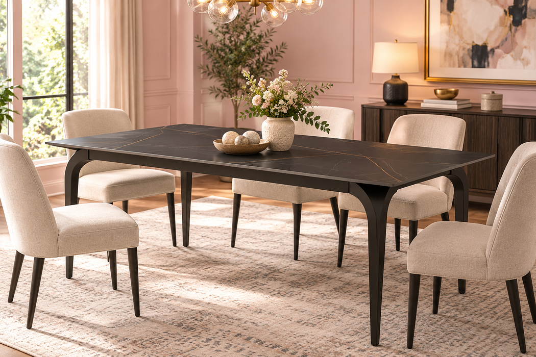Elegante Modern Stone Top Dining Table