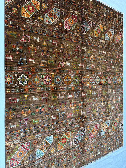 Hand-Knotted Vegetable Dye Bakhtiar Rug from Pakistan,  8' x 10'