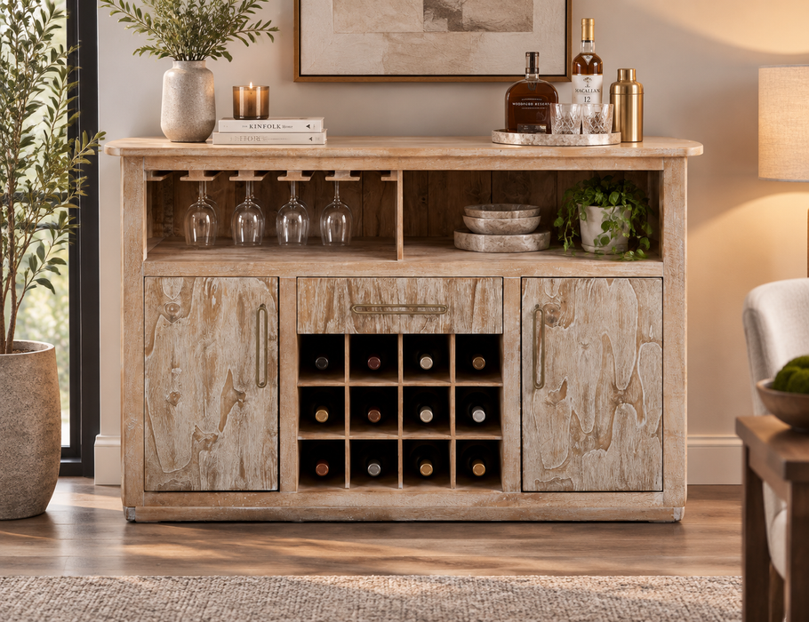 Balam, 1-Drawer, 2-Door Bar with Wine Grid