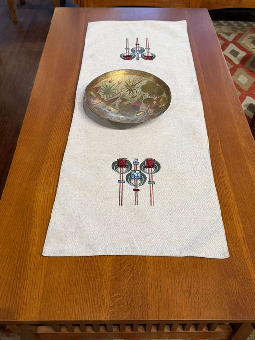 Arts & Crafts Mission style Linen Table Runner