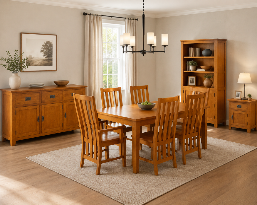 Mission Solid Oak 3 Drawer 3 Door Sideboard - Michael's Cherry (MC-A) - 59"