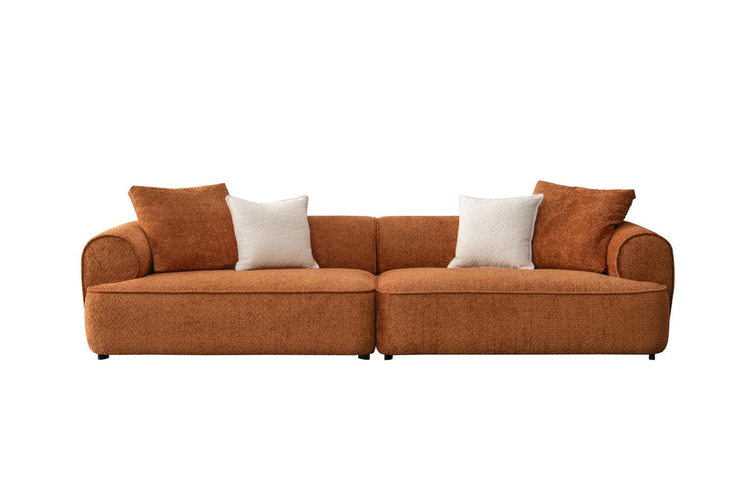 Sunset Collection Mid-Century Modern 4-Seater Fabric Sofa – 118"