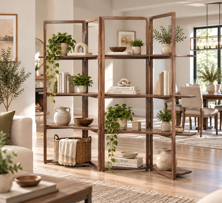 Sedici 3 Tier Folding Bookcase / Room Divider