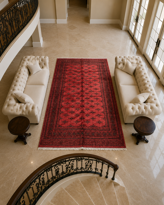 Hand-Knotted Pakistani Bokhara Rug – 100% Wool, 4'6 x 6'6