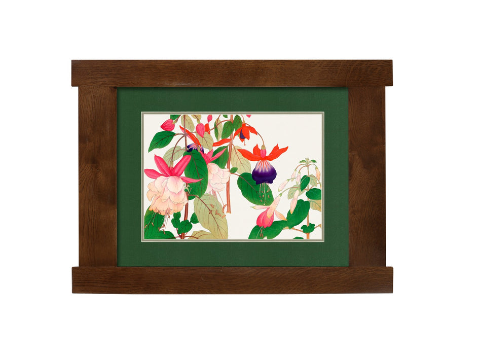 Arts & Crafts Mission Oak Framed Art with Vibrant Fuchsia Walnut finish