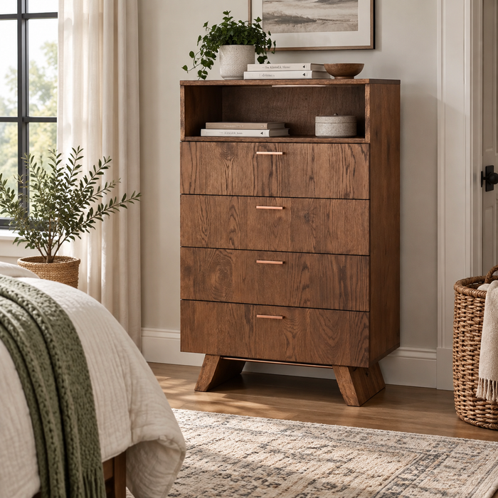 Gold Coast 4 Drawer Dresser - Special Walnut