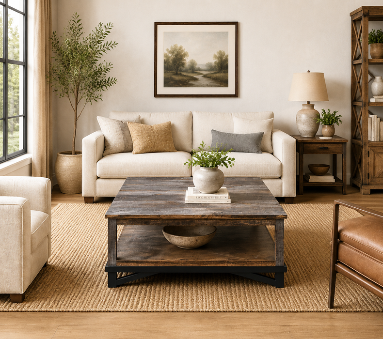 Greenview Loft Solid Wood Square Coffee Table