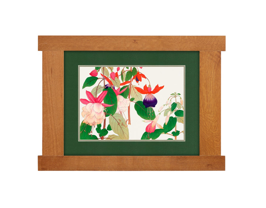 Arts & Crafts Mission Oak Framed Art with Vibrant Fuchsia Michael's Cherry