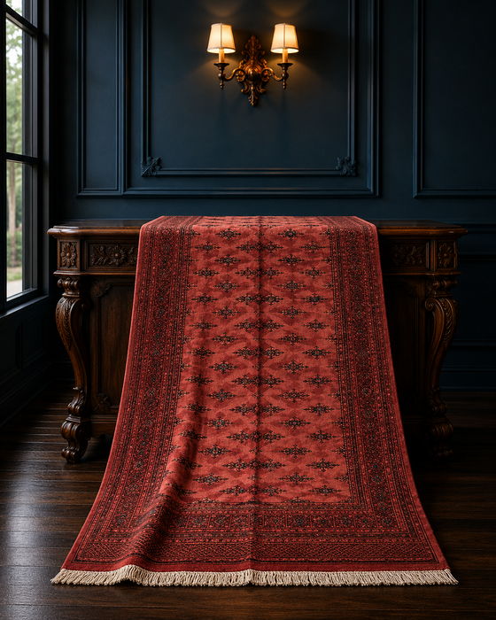 Hand-Knotted Pakistani Bokhara Rug – 100% Wool, 4'6 x 6'6