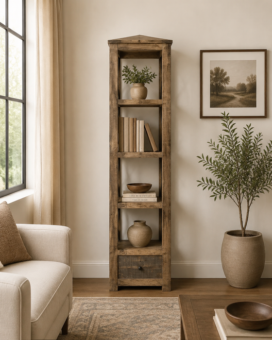 Lucas Solid Wood Bookcase - 19.25" wide