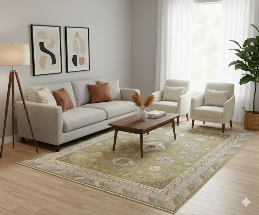 Khotan Pomegranate design Oriental Rug, 8' 1" x 9' 10" (D)