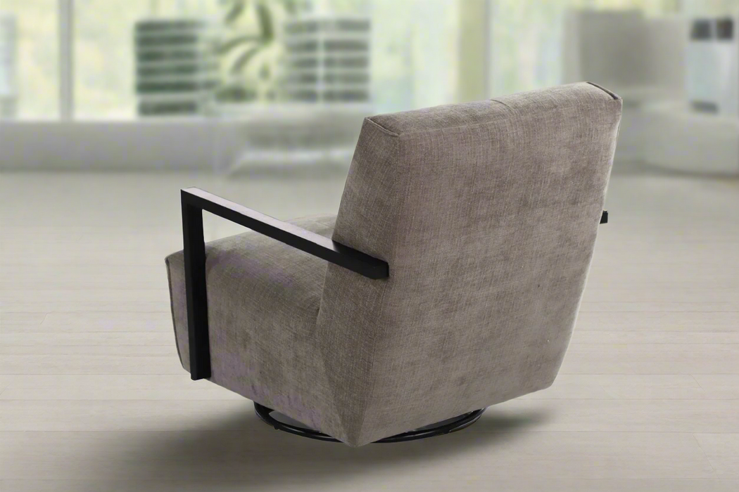 Linea Collection Modern Swivel Arm Chair - Gray