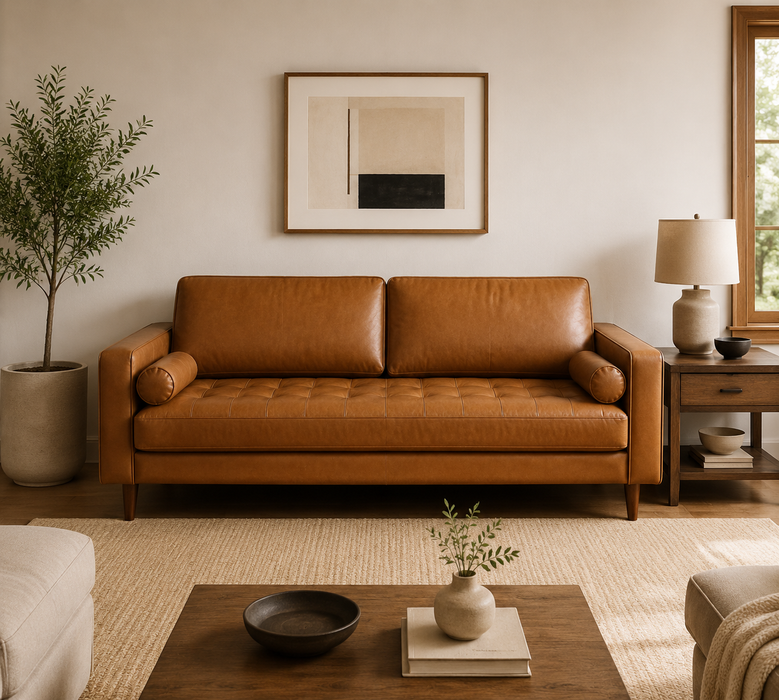 Frederick Modern Contemporary Leather Sofa