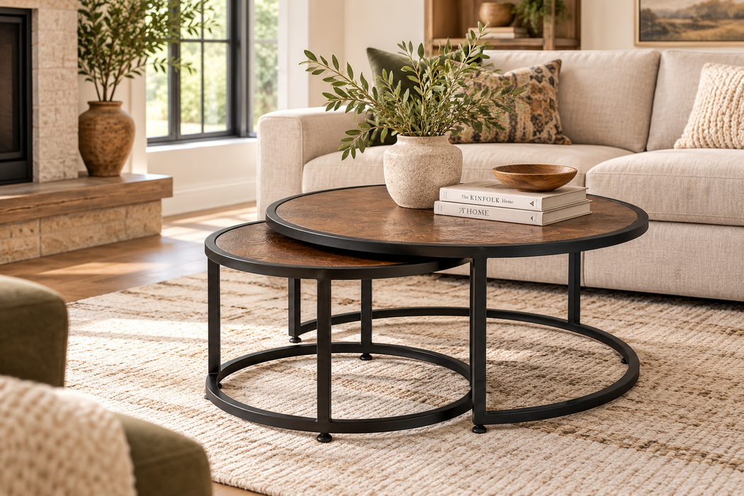 Blackburn, Copper Top & Iron Base Cocktail Table