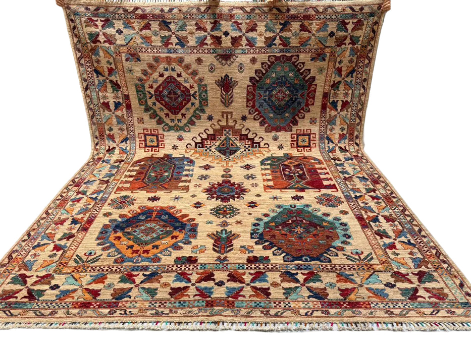 Hand-Knotted Vegetable Dye Heriz Rug from Pakistan, 8' 3" x 10'